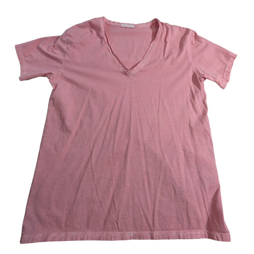 ANONYM Women's Pink‎ V-Neck T-Shirt Pima Cotton Made in Peru Size M READ